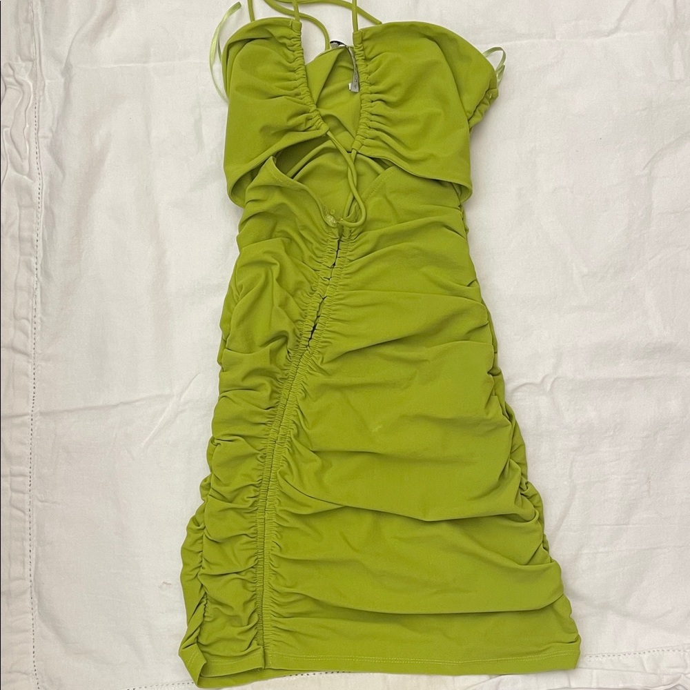 Elegant Green Ruched Dress